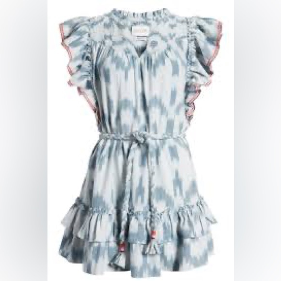 Anthropologie Saylor Blue Boho 100% Cotton Mini Dress NWT - Picture 2 of 15